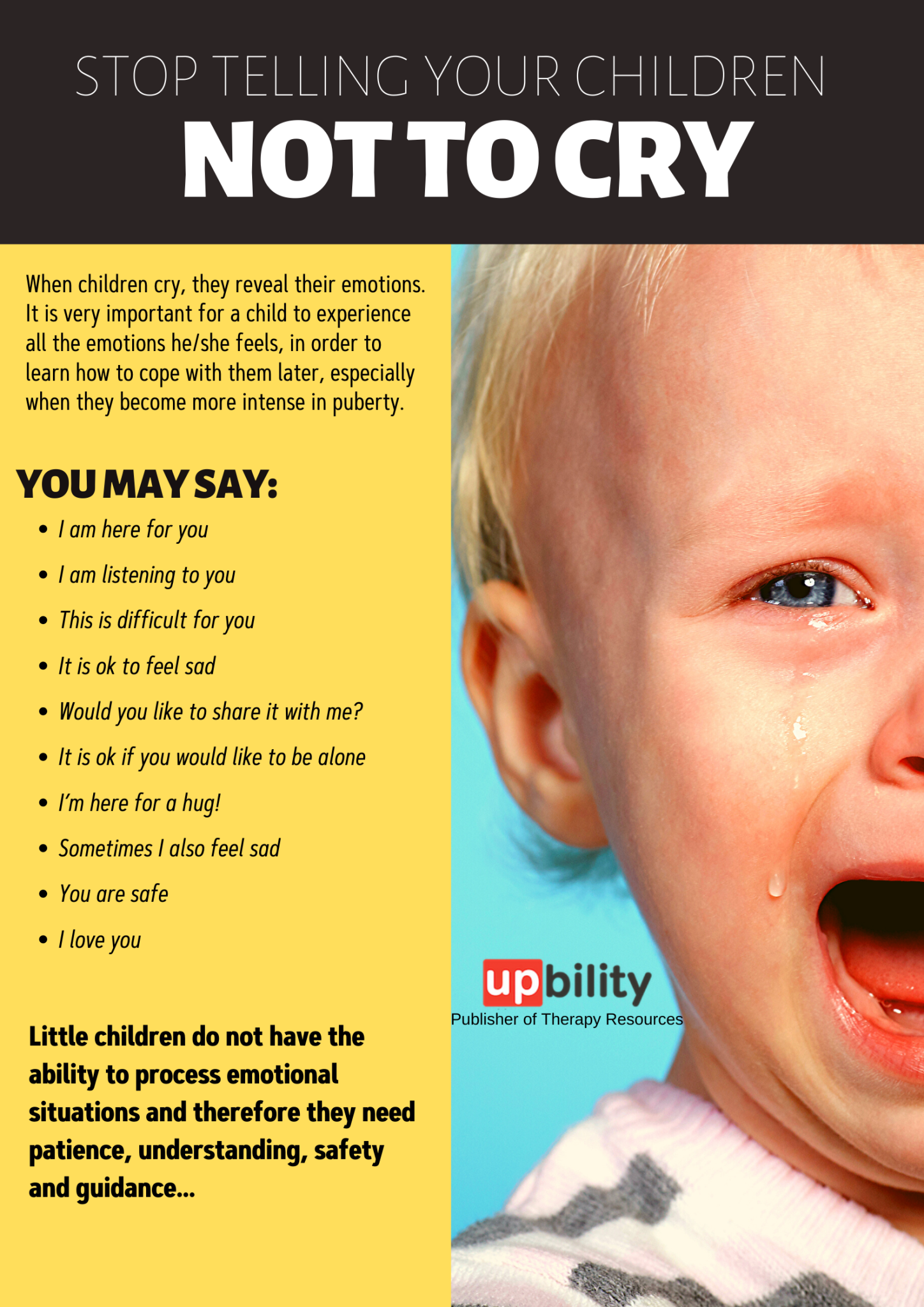 STOP TELLING YOUR CHILDREN NOT TO CRY | Upbility EN