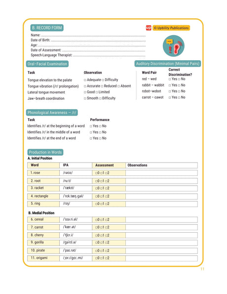 Articulation of the /r/ phoneme | Assessment & Therapy Guide