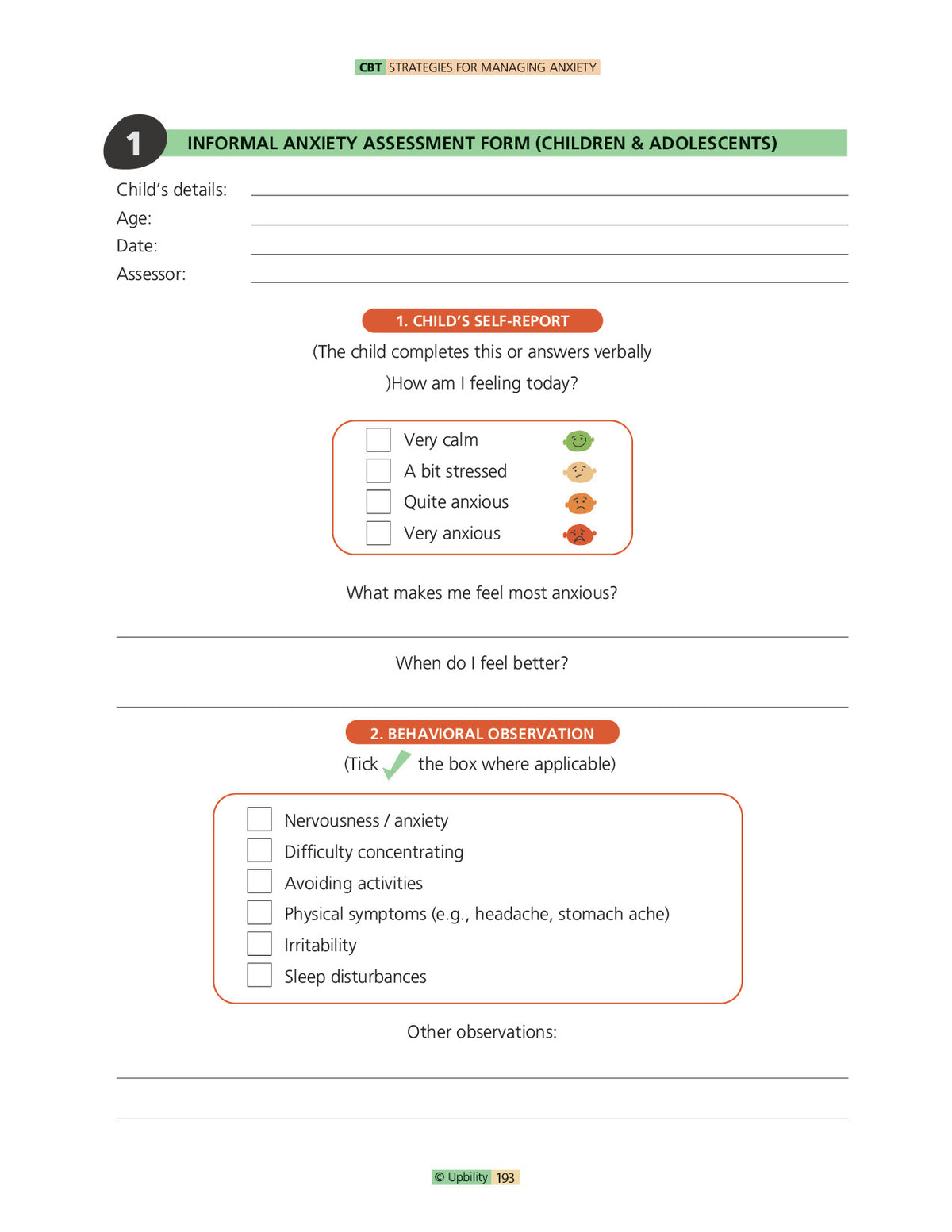 CBT Strategies for anxiety