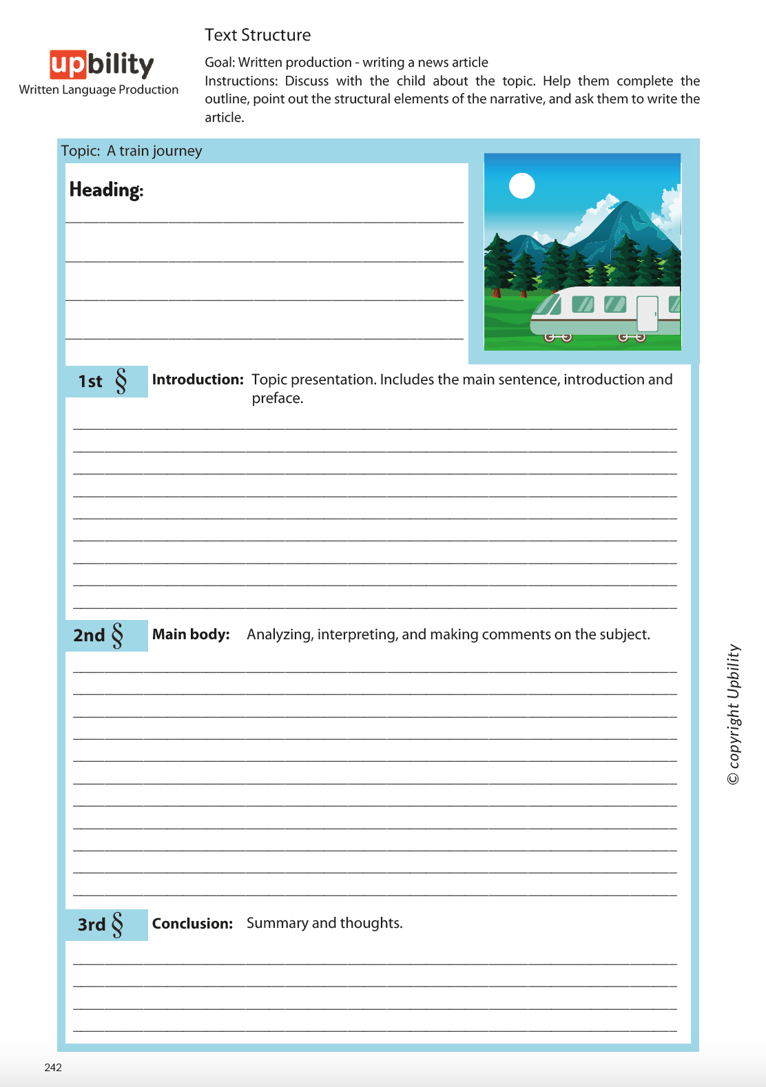 Written Language Production | TEXT STRUCTURE, Part A