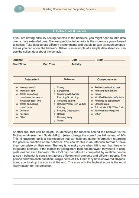 Functional Behavior Analysis: Assessment & Intervention Plan