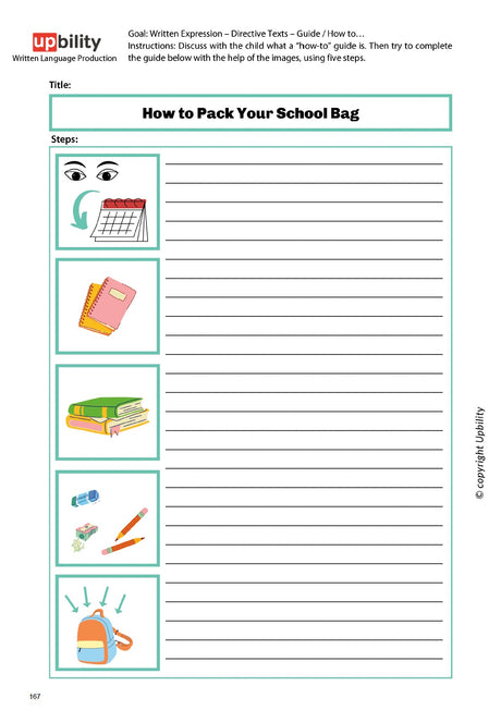 Written Language Production | TEXT STRUCTURE, Part B