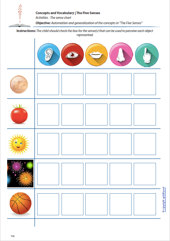 Concepts and vocabulary | THE FIVE SENSES – Upbility Publications