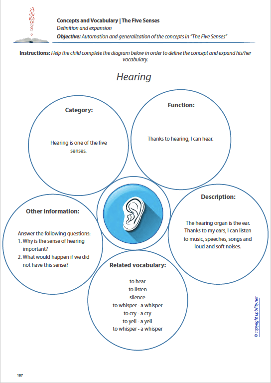 Concepts and vocabulary | THE FIVE SENSES - Upbility EN