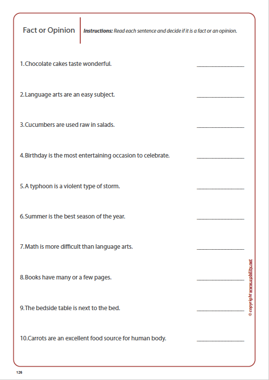 PICTURE CARDS | Fact or Opinion - Upbility EN