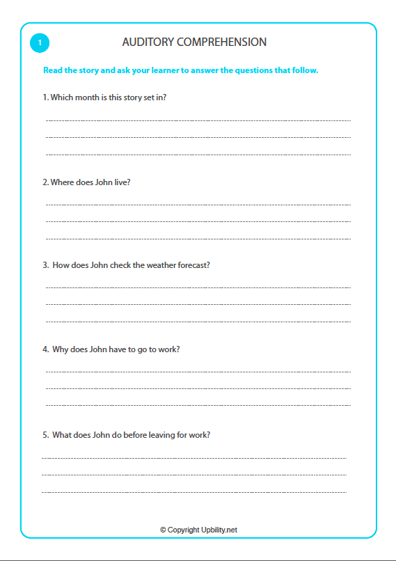 PICTURE CARDS | Mastering Auditory Comprehension - Upbility EN