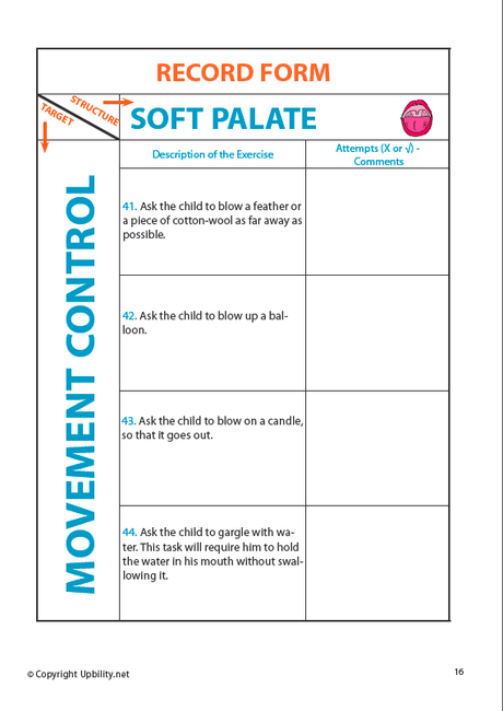 PICTURE CARDS | Oral-Facial Exercises - Upbility EN