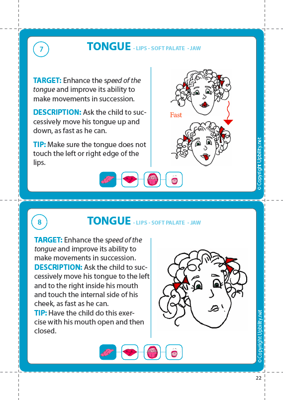 PICTURE CARDS | Oral-Facial Exercises – Upbility Publications